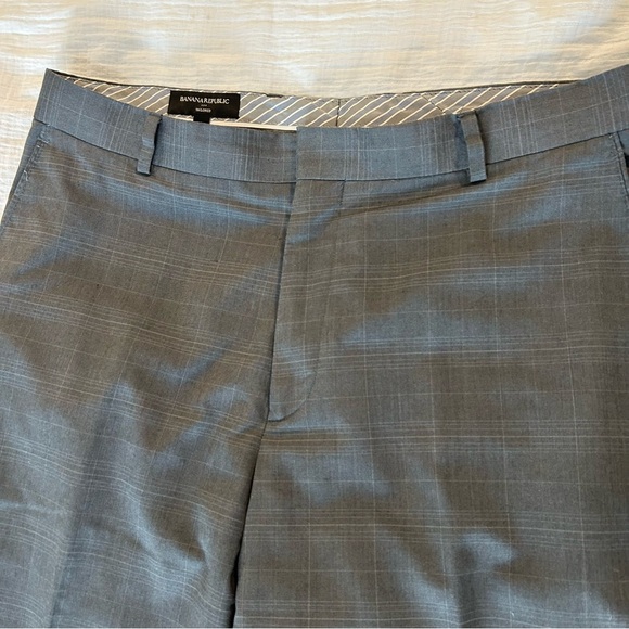 Banana Republic Mens Suit Pants 35/34 Gray Plaid - Picture 6 of 8